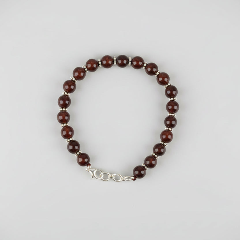 Gomed 925 Silver Chakri Bracelet-8 mm