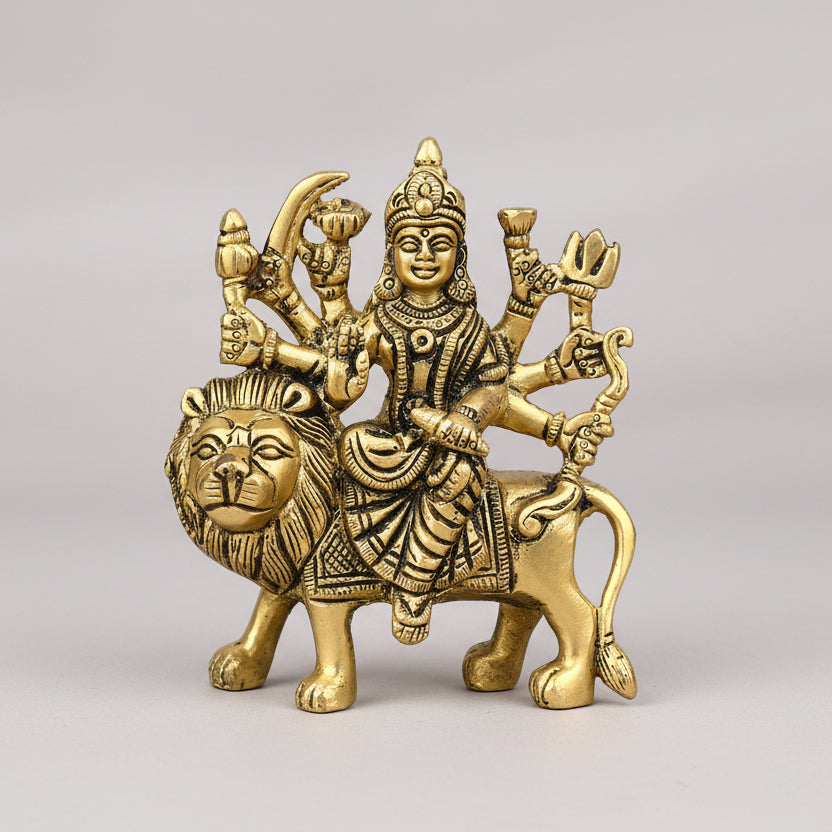 Sherawali Durga Mata Brass Statue