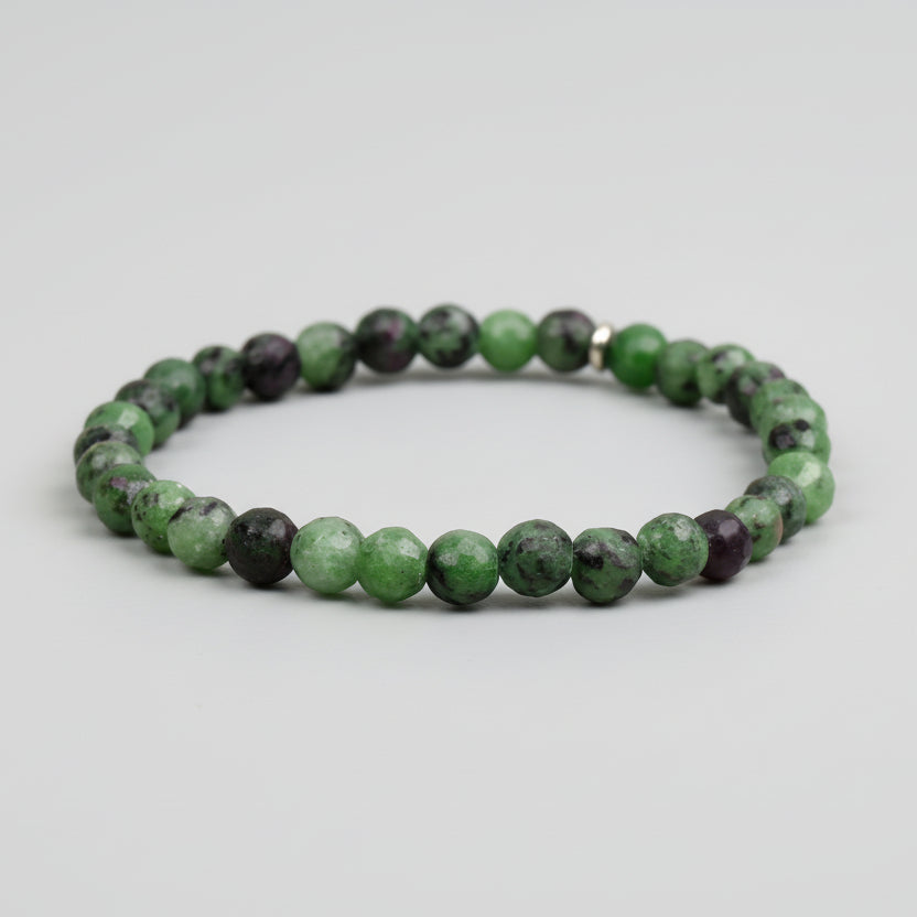Ruby Zoisite Faceted Beads Bracelet
