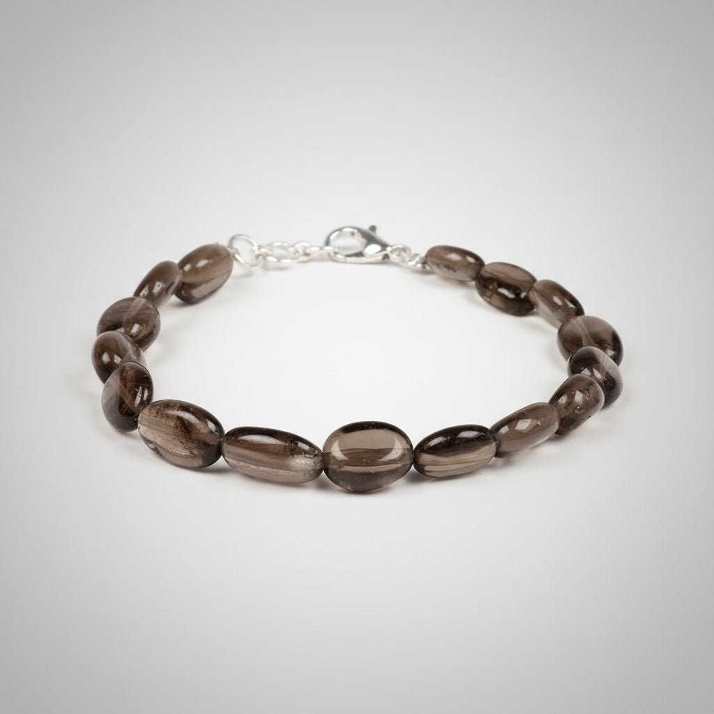 Smoky Quartz Oval Beads Bracelet
