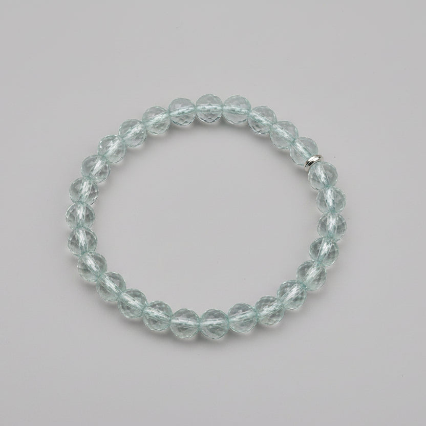 Aquamarine Faceted Beads Bracelet-6 mm