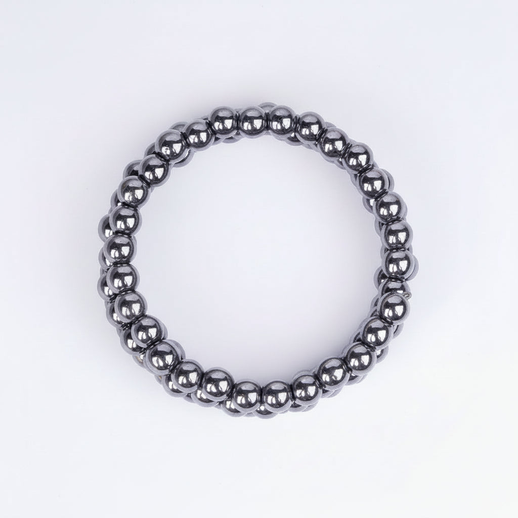 Hematite Spiral Stack Bracelet-6 mm