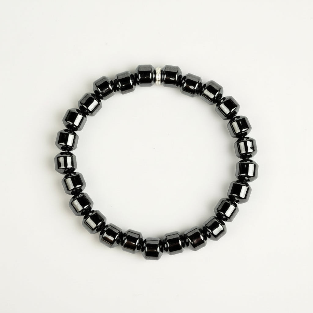 Hematite Cylindrical Beads Bracelet