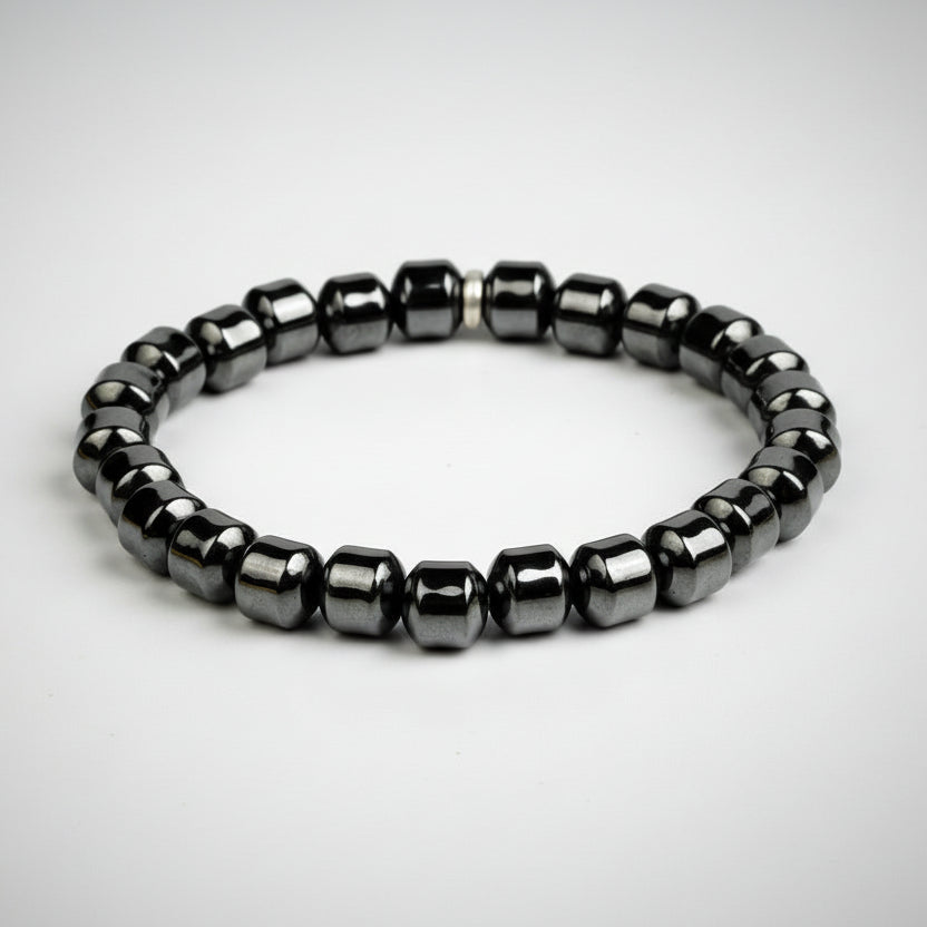 Hematite Cylindrical Beads Bracelet