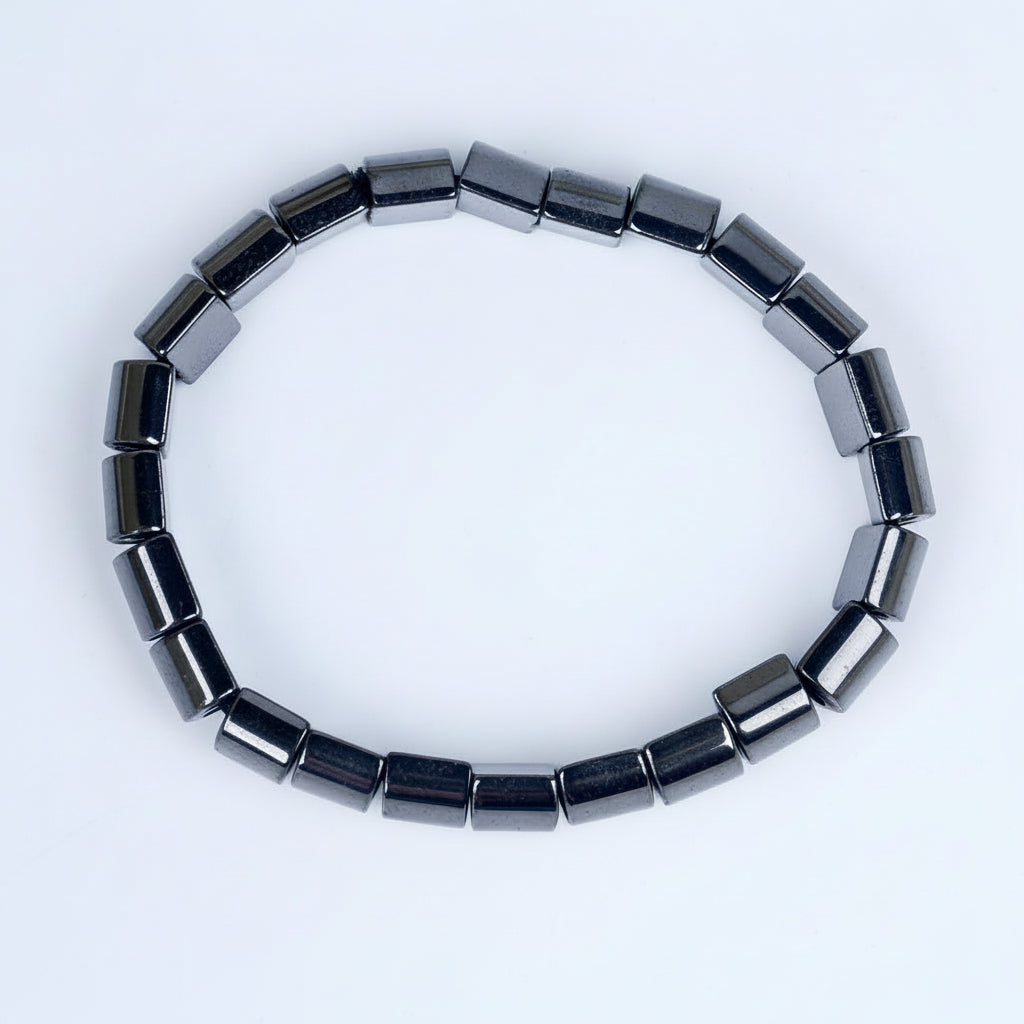 Hematite Rectangular Beads Bracelet-Large