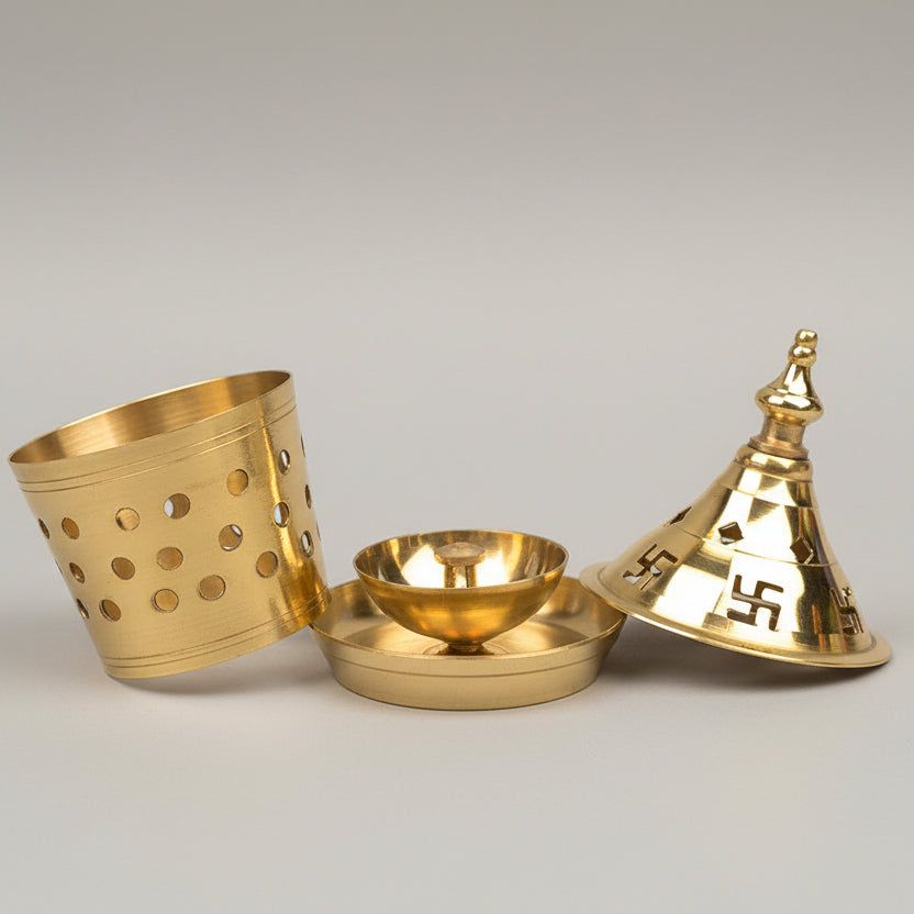 Brass Swastik Diya Oil Lamp