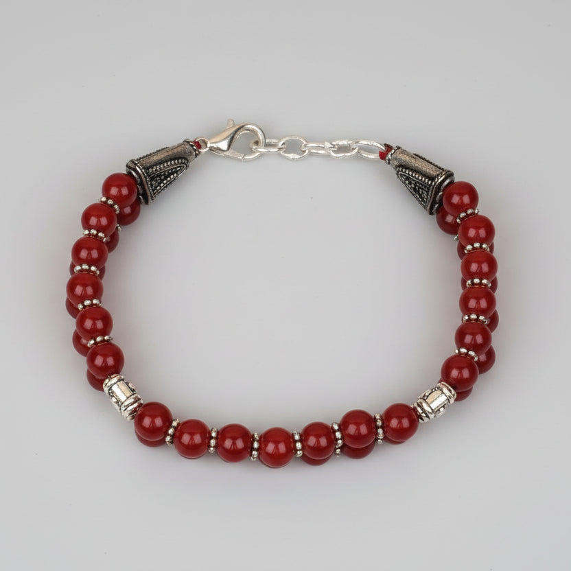 Red Carnelian Double Layer Bracelet-8 mm
