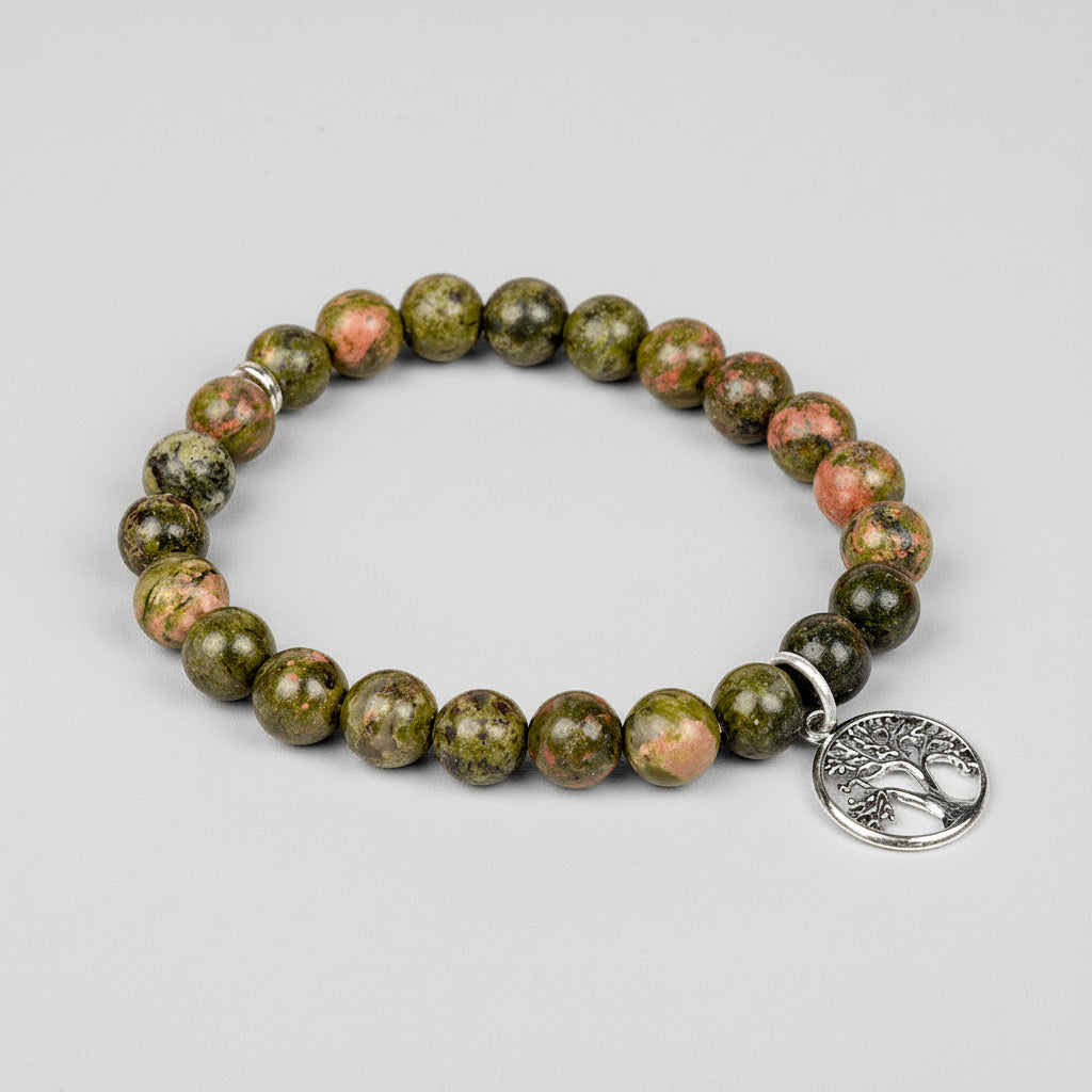 Unakite Tree of Life Bracelet