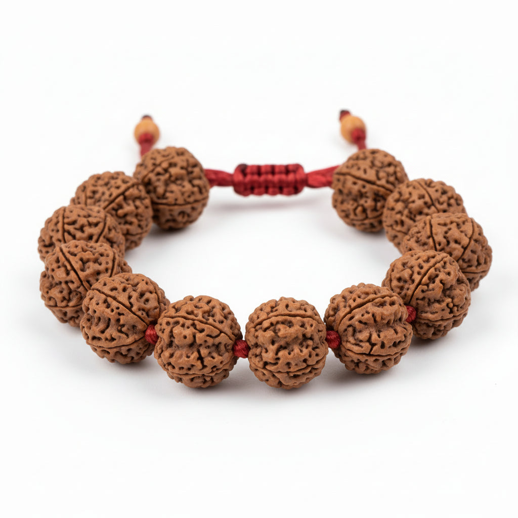 4 Mukhi Nepali Rudraksha Adjustable Bracelet-Small