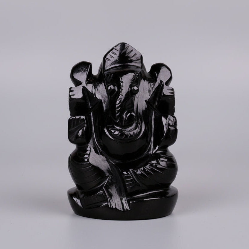 Black Agate Ganesh Idol - 211.83 gms
