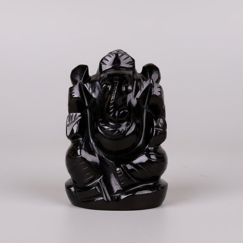 Black Agate Ganesh Idol - 166.76 gms