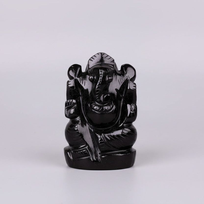 Black Agate Ganesh Idol - 280 gms