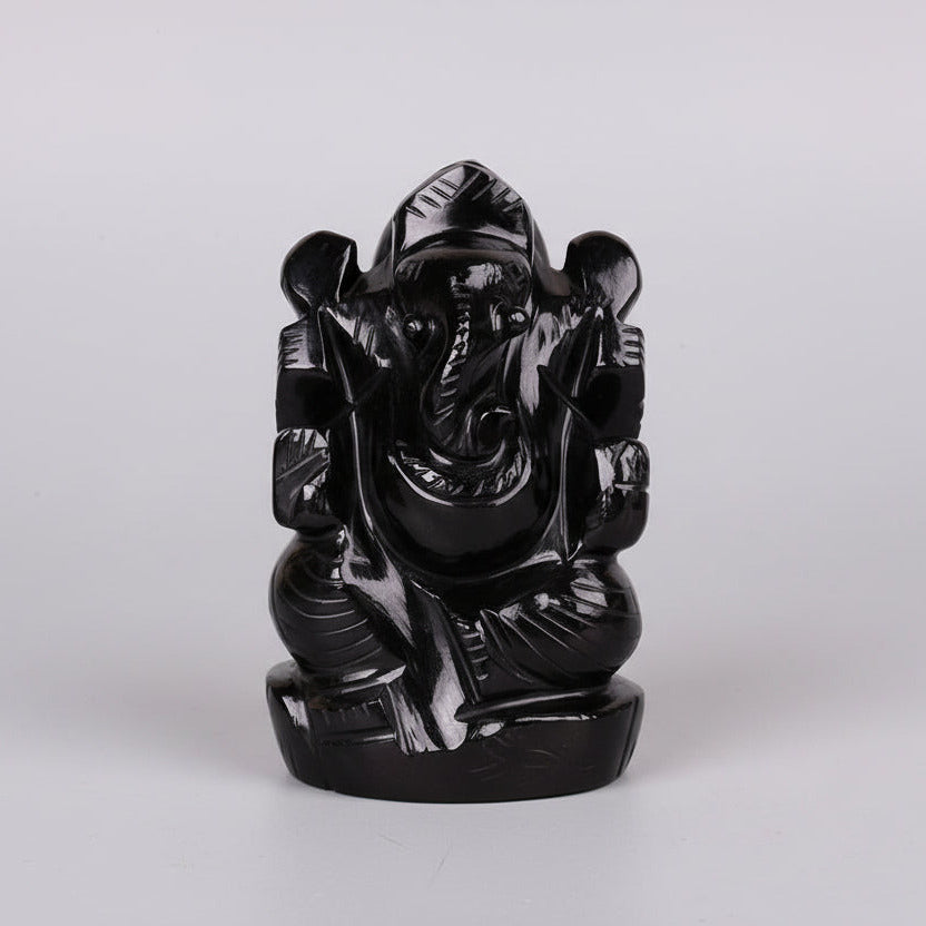 Black Agate Ganesh Idol - 308.8 gms