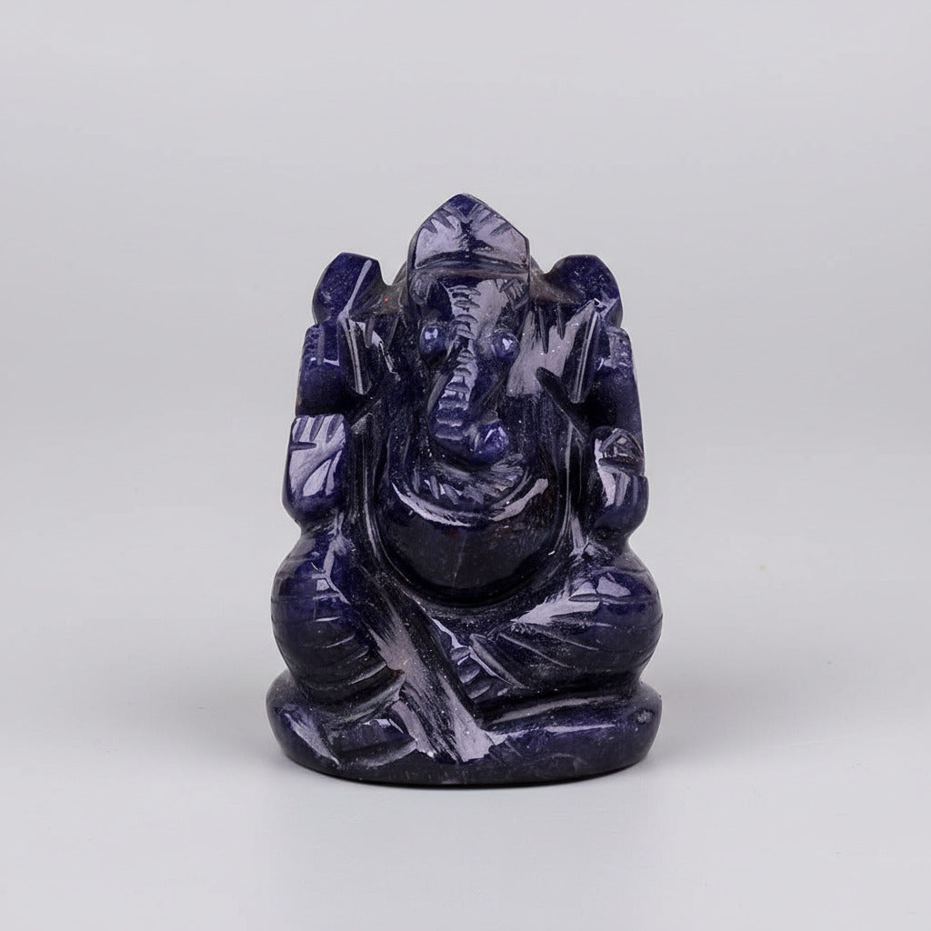 Blue Jade Ganesha Idol - 118 gms