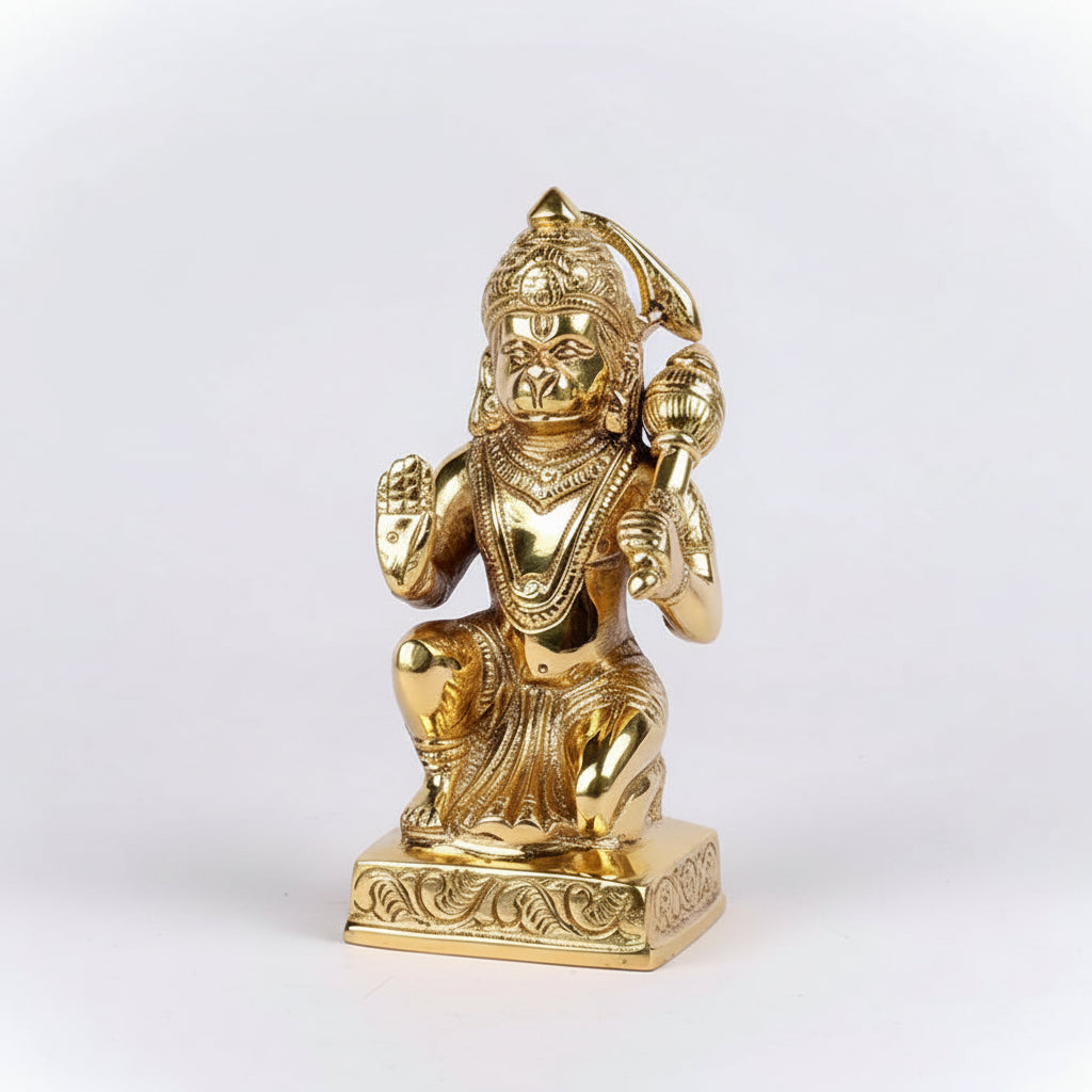 Blessing Hanuman Brass Statue