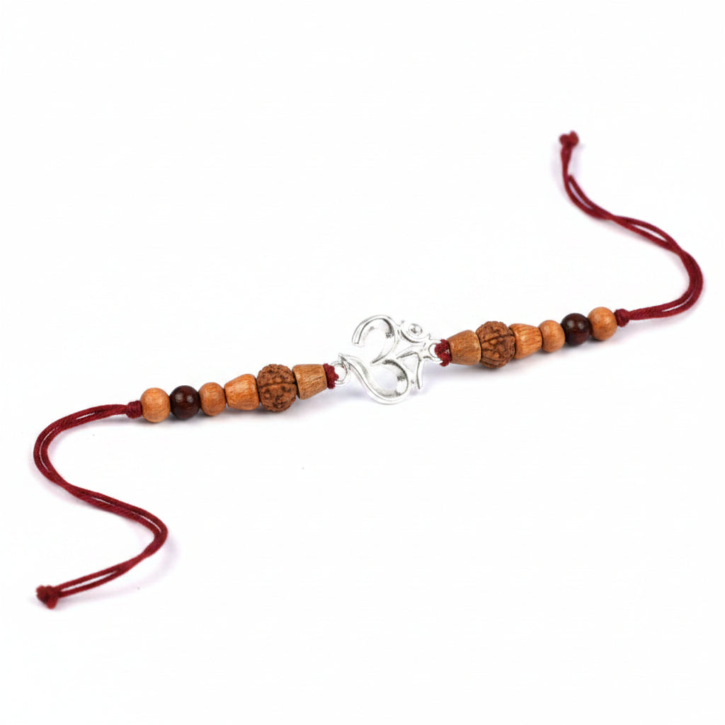 Om Rakhi with Sandalwood beads