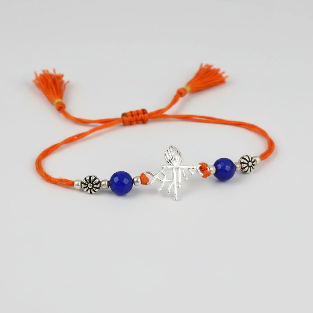 Shree Rakhi With Blue Agate beads