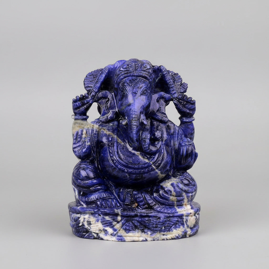Blue Sodalite Ganesha Idol - 411 gms