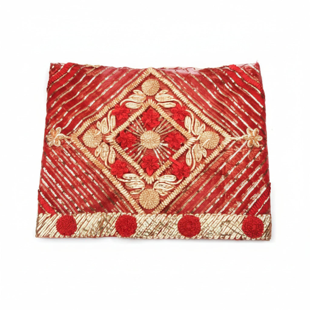 Red Netted Mata ki Chunri-Design II