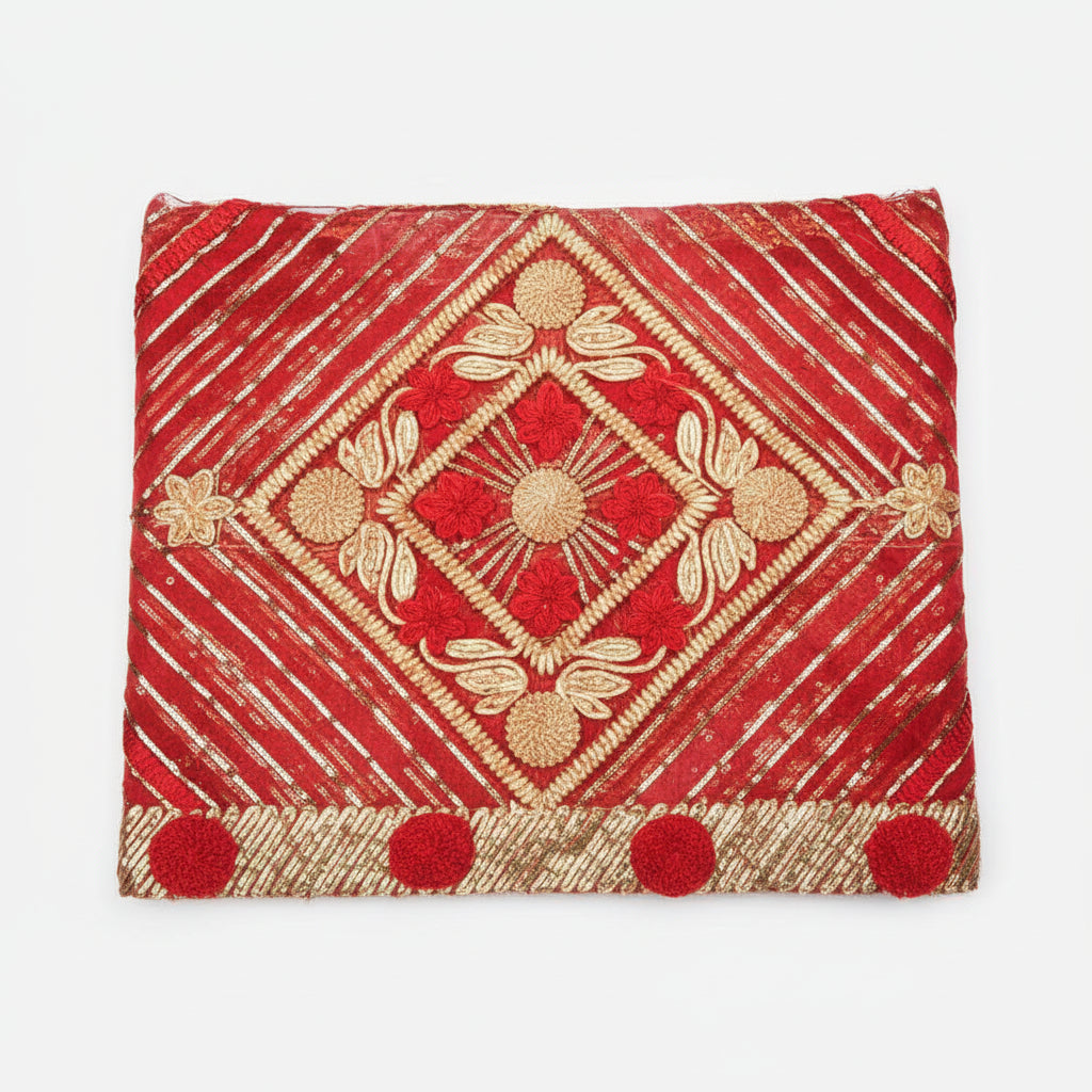 Red Netted Mata ki Chunri-Design III