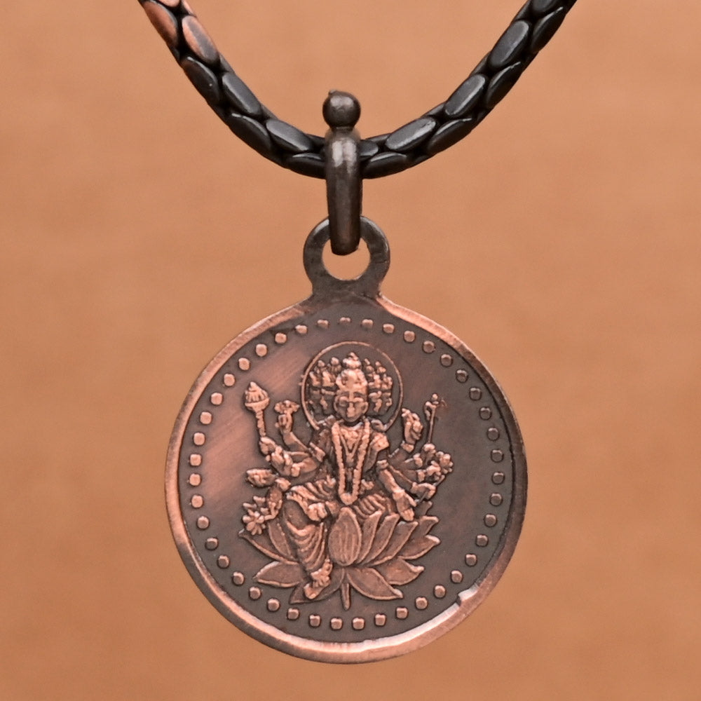 Shree Gayatri Yantra Copper Locket-Large-With Copper Chain