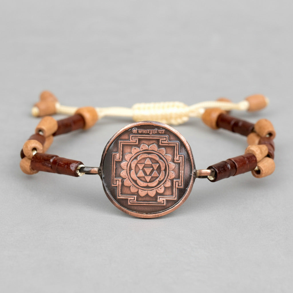 Baglamukhi Yantra Bracelet in Copper-With Copper Chain