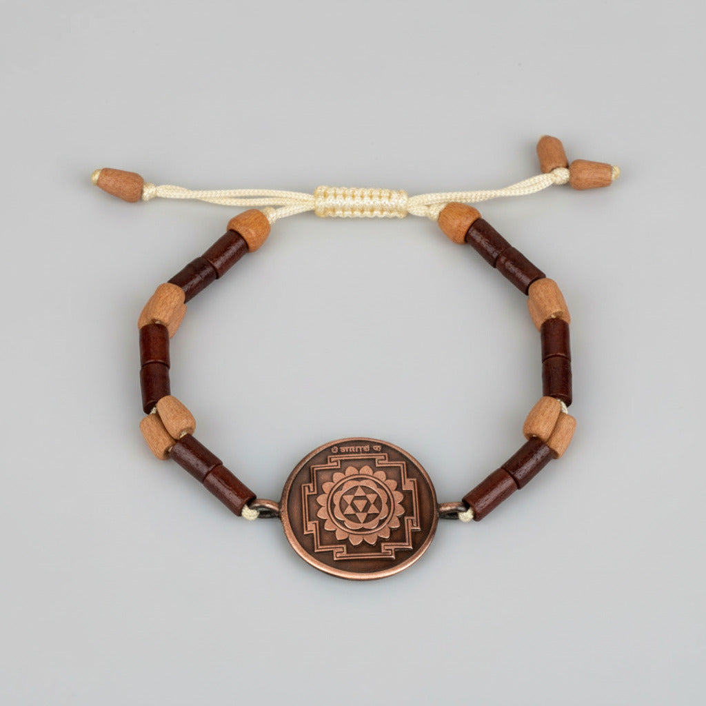 Baglamukhi Yantra Bracelet in Copper-With Adjustable Thread