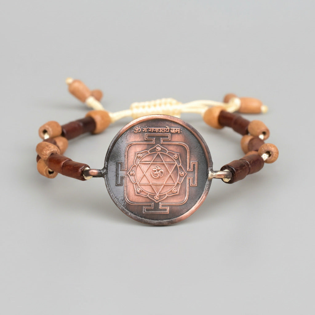 Ganesh Yantra Bracelet in Copper-With Copper Chain