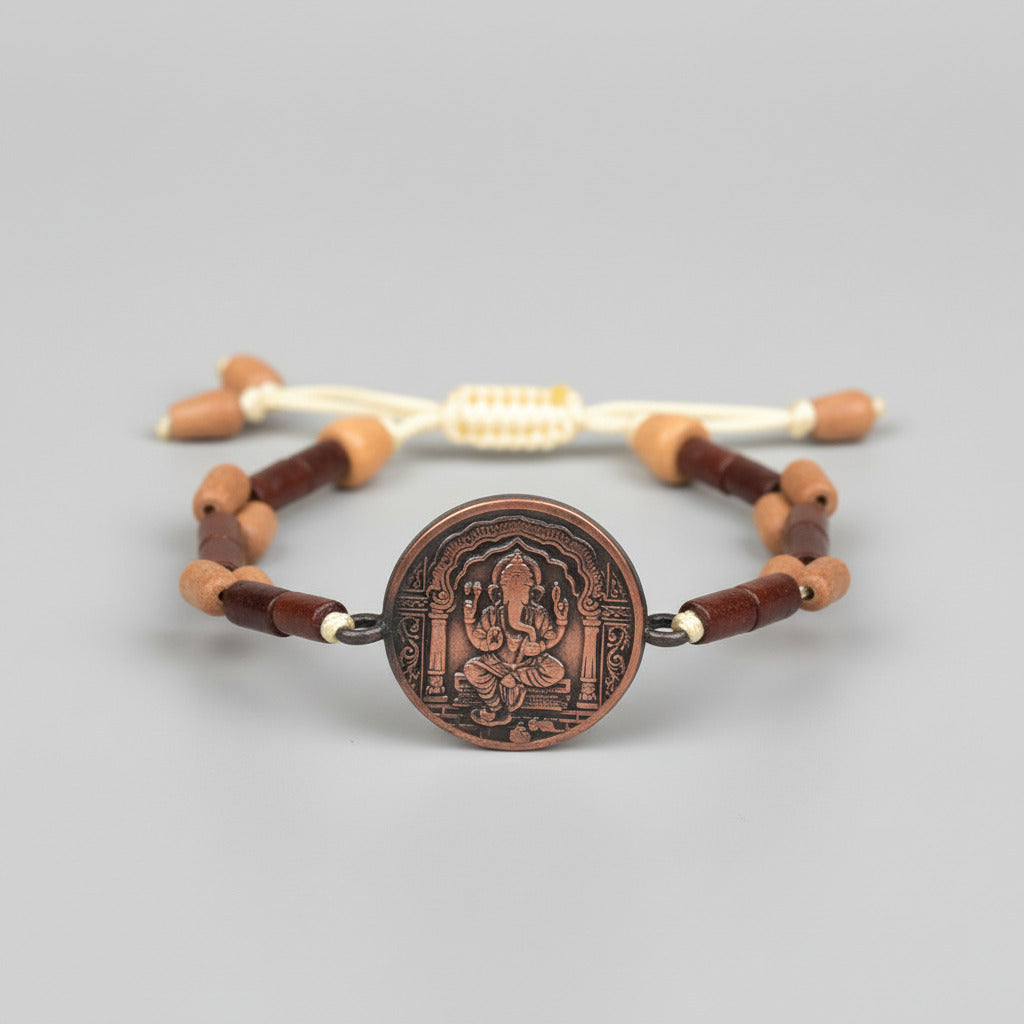 Ganesh Yantra Bracelet in Copper-With Copper Chain