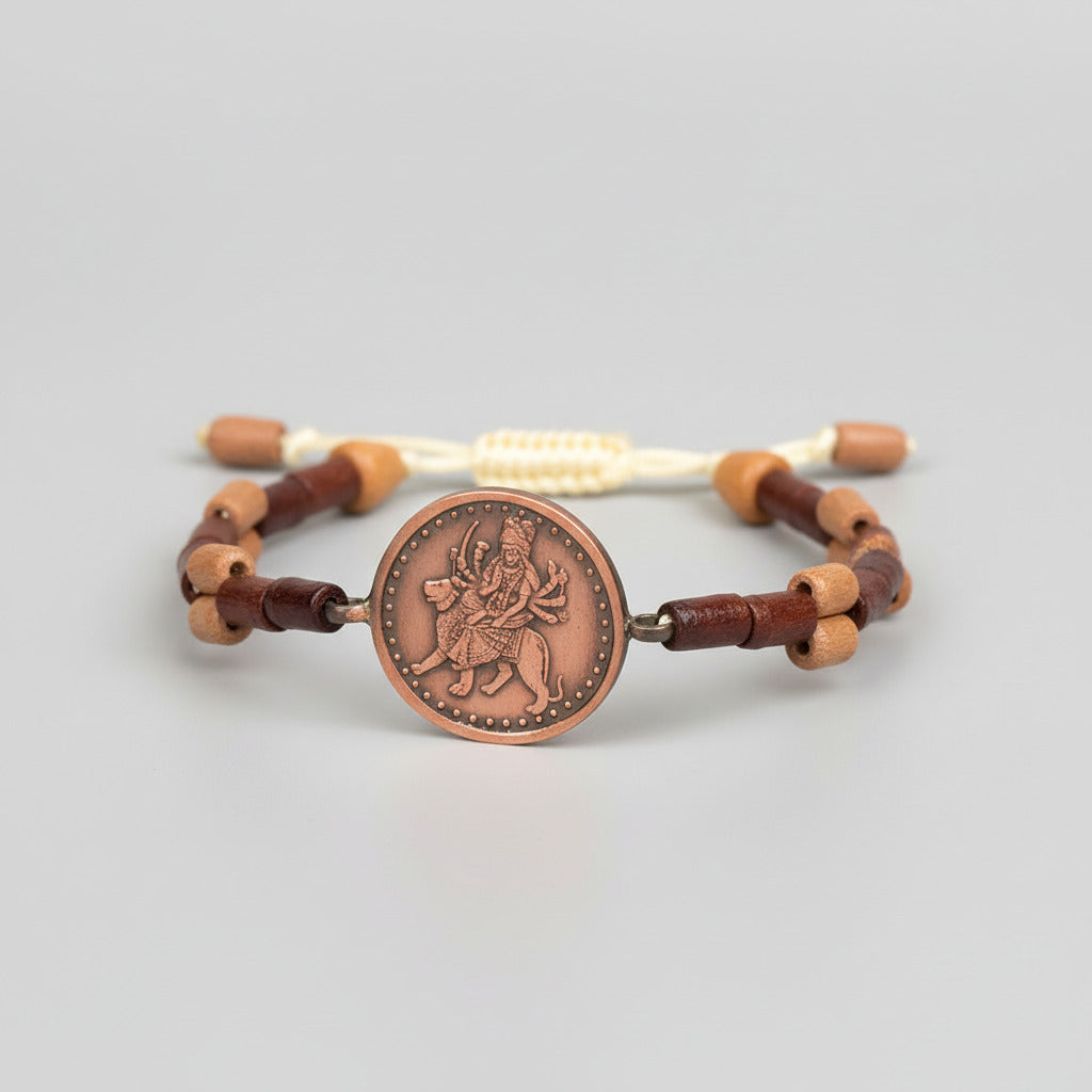 Durga Yantra Bracelet in Copper-With Copper Chain