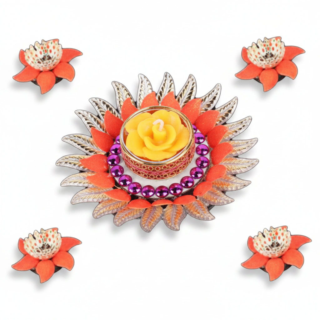 Fluorescent Floating Diya-Green