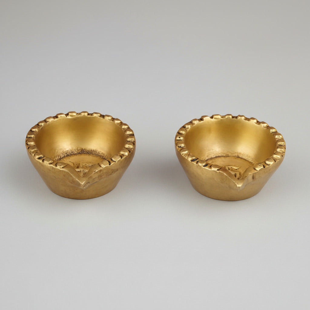 Swastik Brass Diya Set of 2