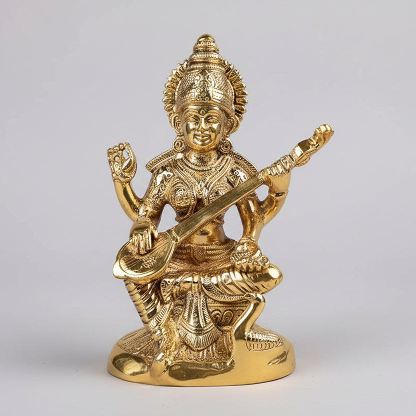 Beautiful Maa Saraswati Brass Murti