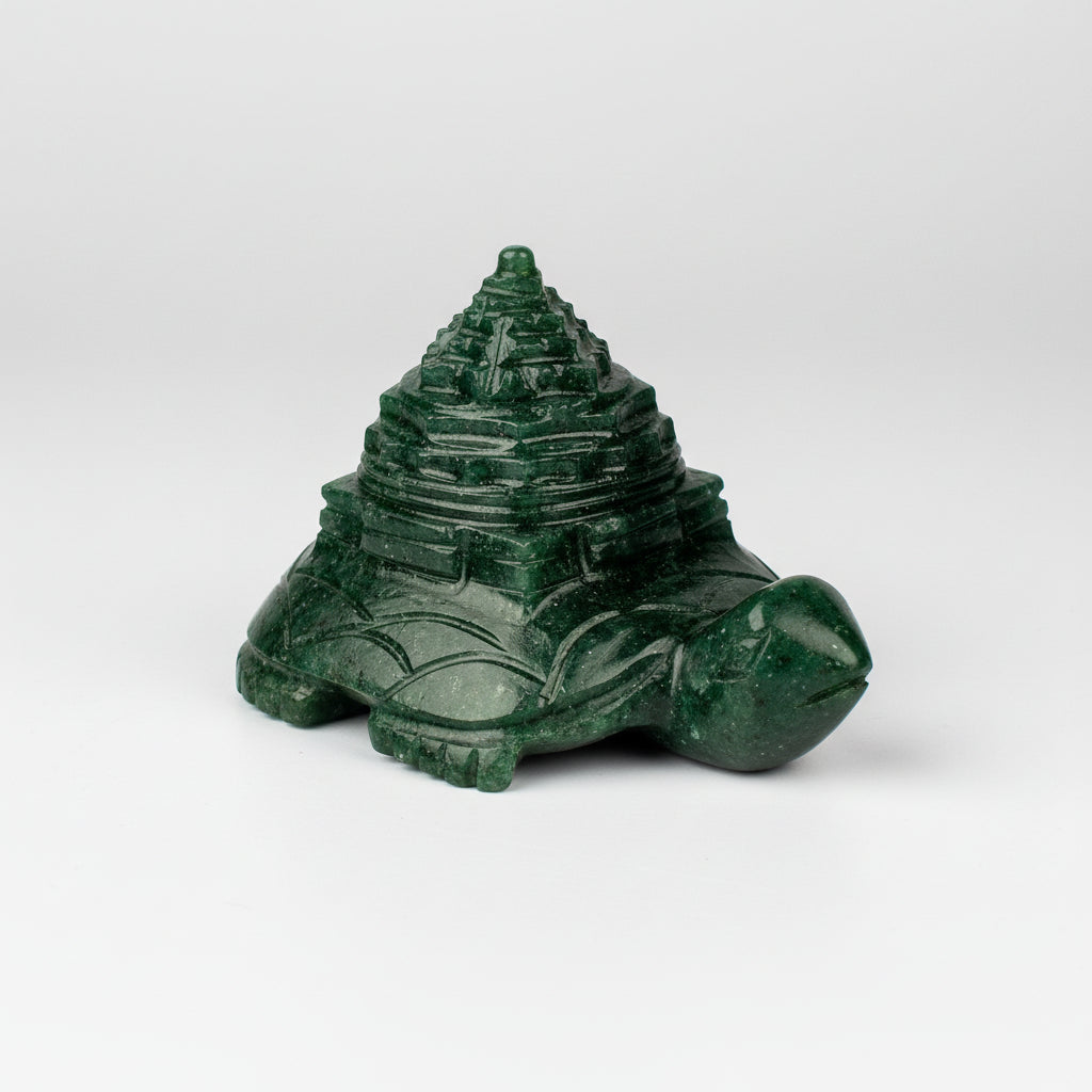 Kurma Shree Yantra in Green Jade 224 gms