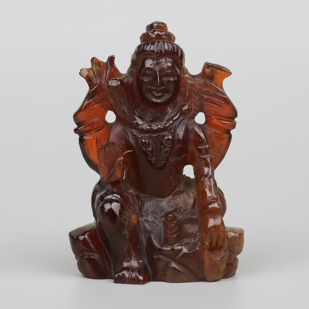 Gomed Hessonite Shiva Idol - 200 Carats