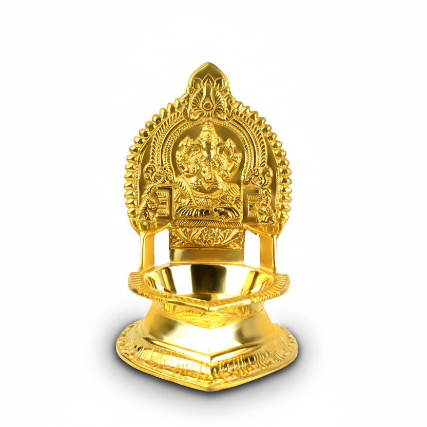 Ganesh Diya in Brass (IV)-Set of 2