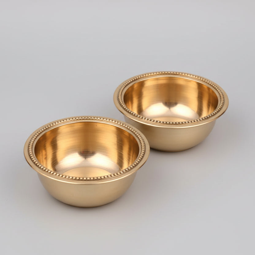 Brass Puja Katori for Prasadam (Set of 2)-Small
