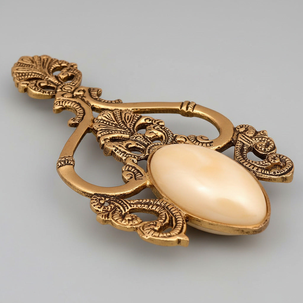 Brass Designer Puja Aarti Spoon-Set of 2