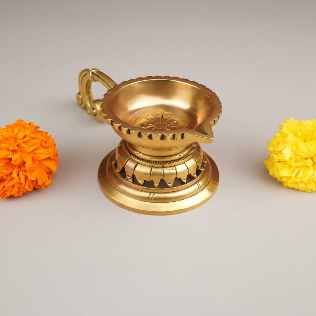 Brass Flower Aarti Diya