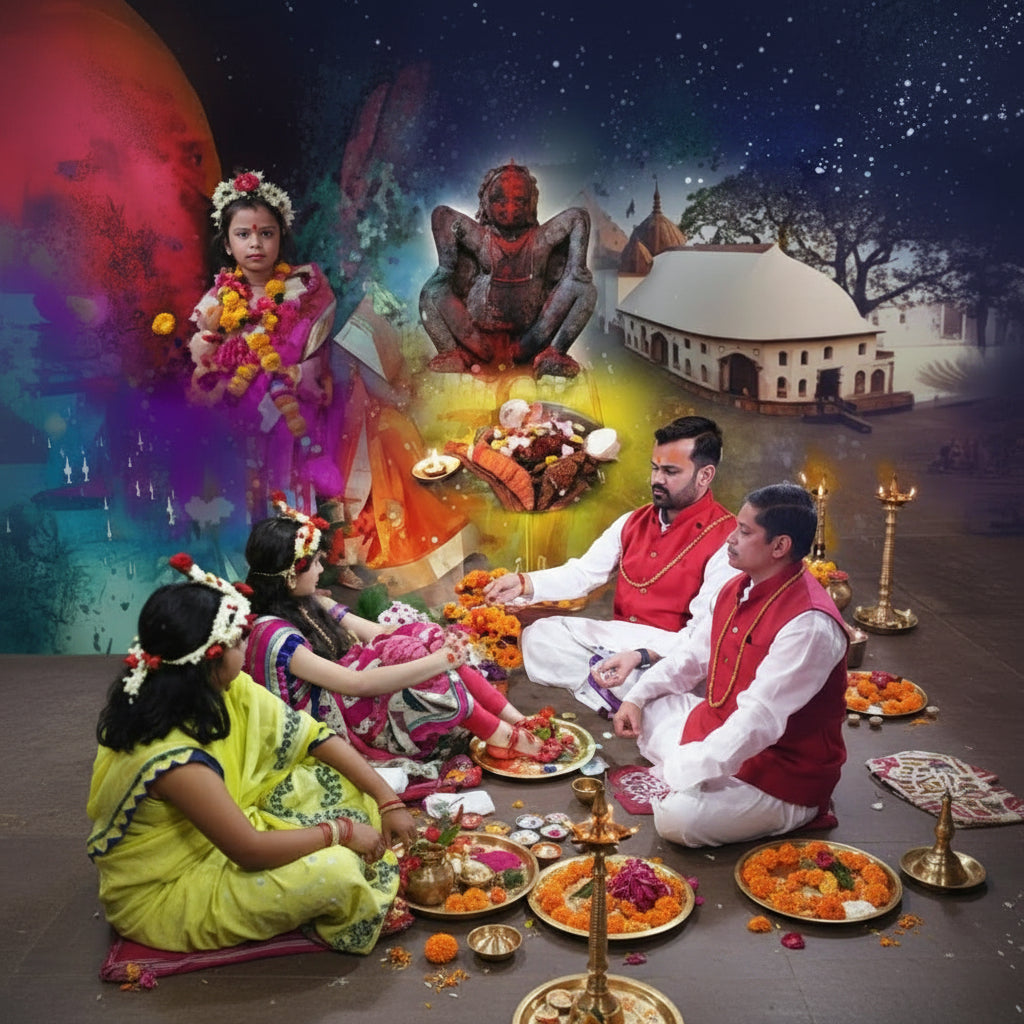Kumari Puja (Kanya Pujan) at Kamakhya Temple-11 Kanya Seva
