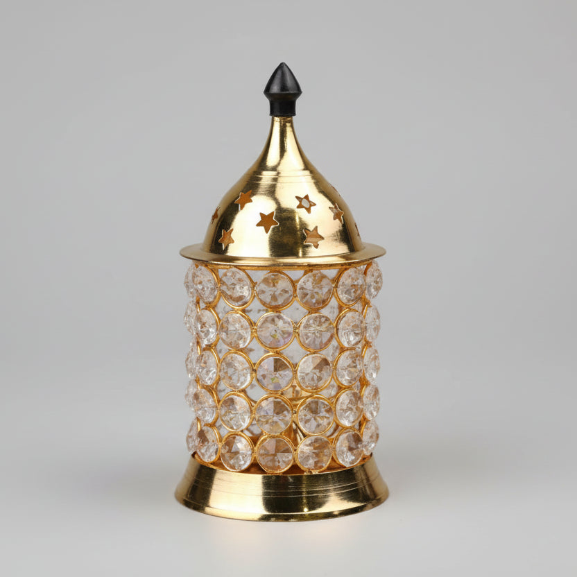 Crystal Nanda Deep Brass Diya-Small