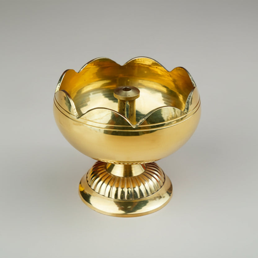 Brass Tomato Diya-Antique Finish