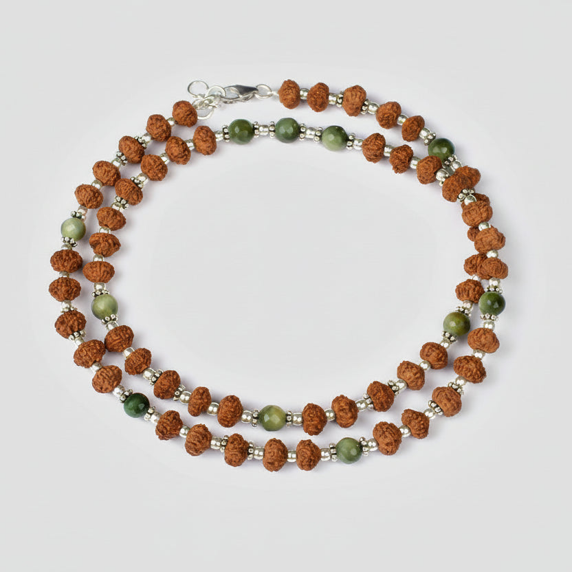8 mukhi Rudraksha and Cats Eye Beads Mala