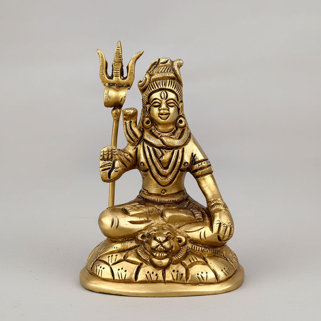 Meditating Shiva Sitting Pose Brass Idol