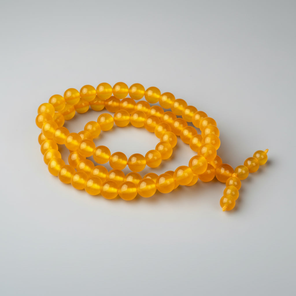 Yellow Jade Mala (8 mm)-108+1 Beads