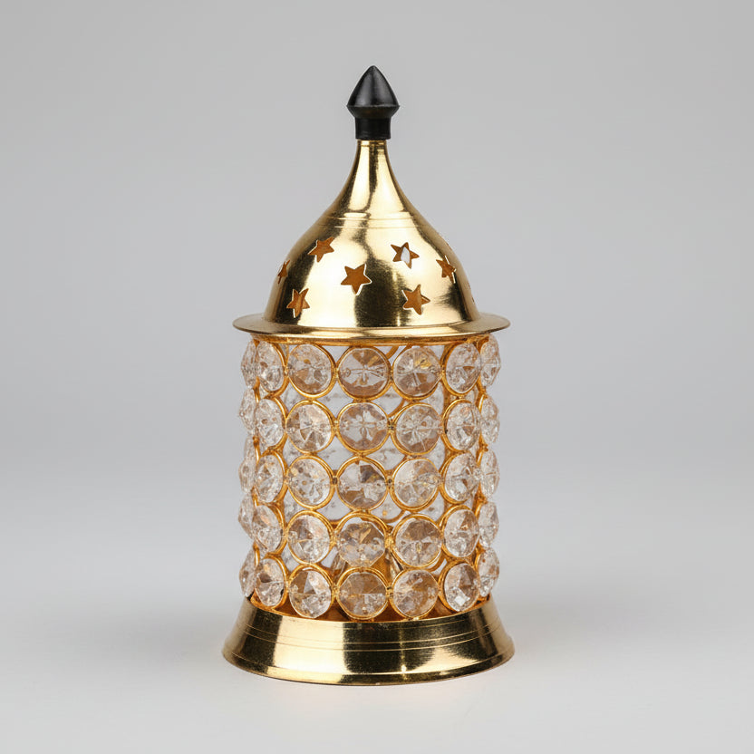 Crystal Nanda Deep Brass Diya-Large