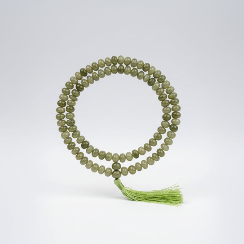 Green Cat's Eye Elliptical Beads Necklace