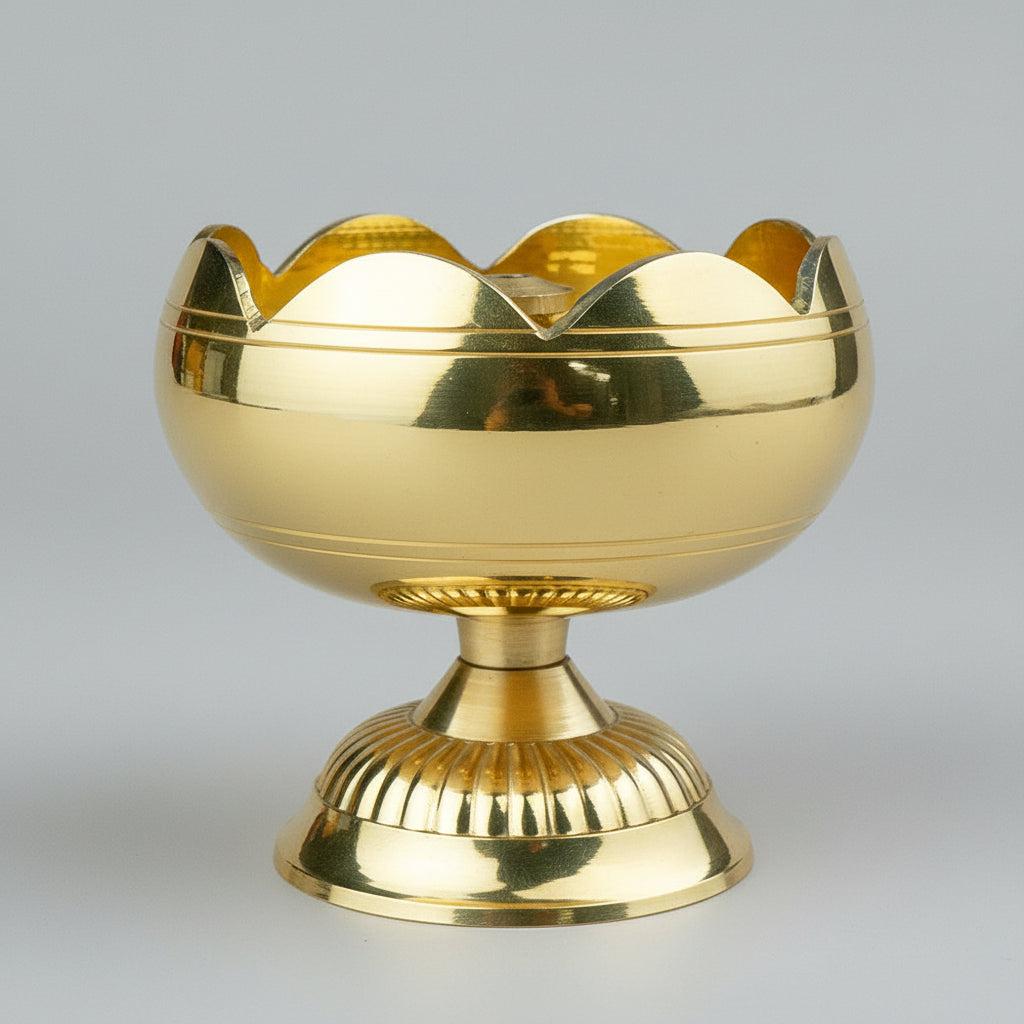 Brass Tomato Diya-Antique Finish