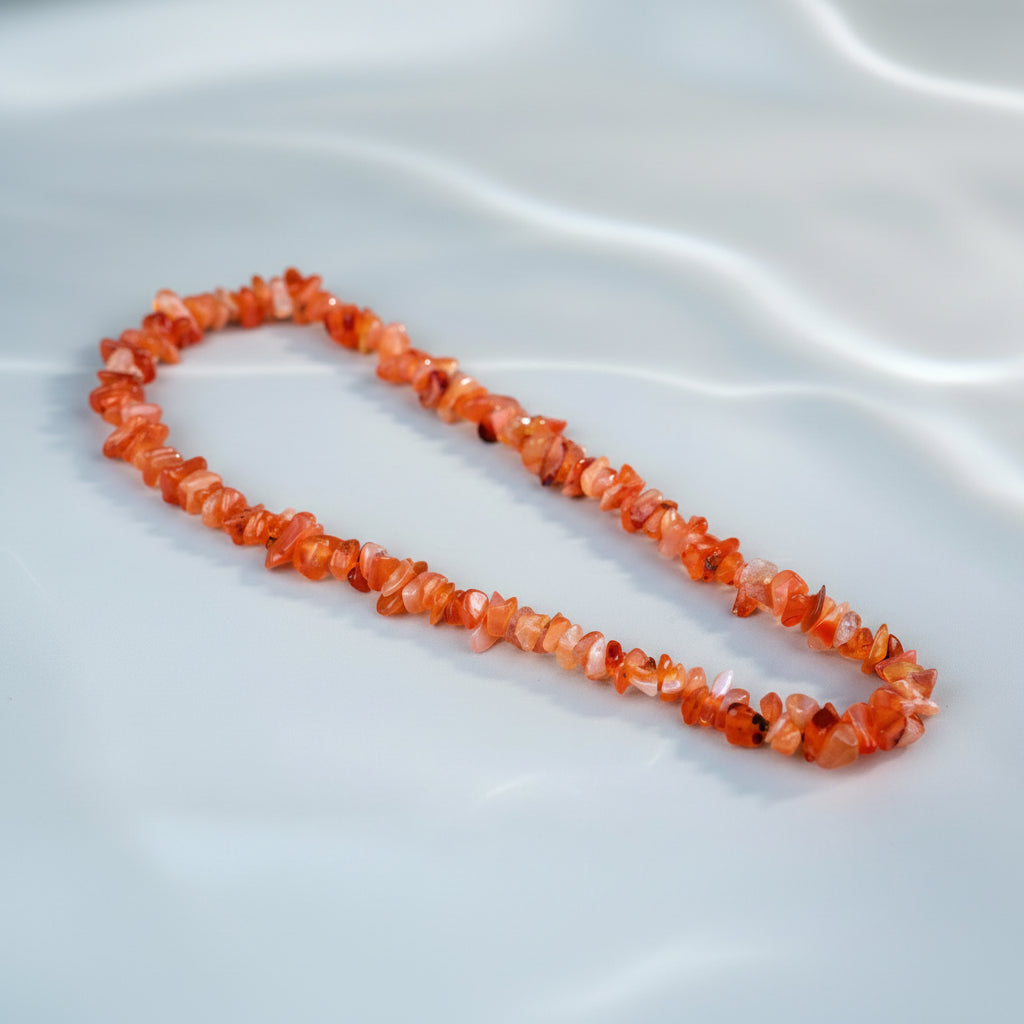 Natural Carnelian Uncut Beads Necklace