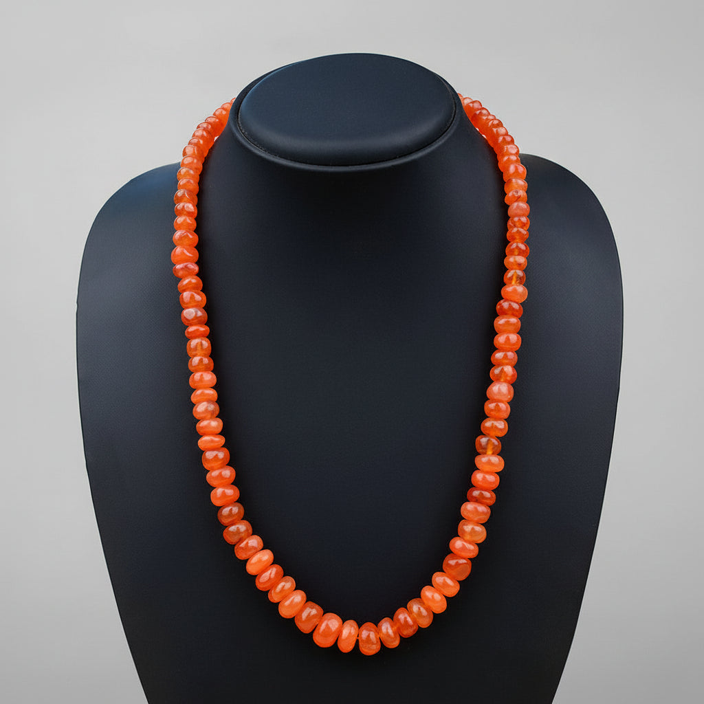 Carnelian Elliptical Beads Necklace